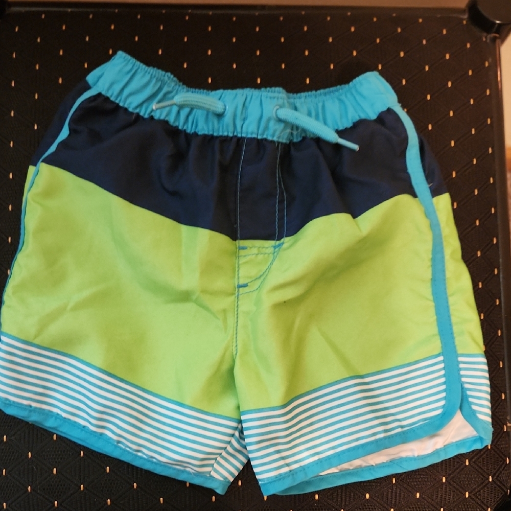 wonder nation Teal and Black Colorblock Swim Shorts